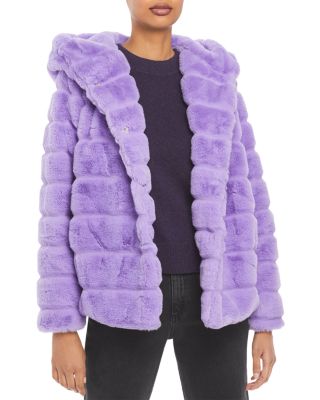 apparis goldie hooded faux fur jacket