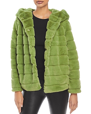 APPARIS GOLDIE HOODED FAUX FUR COAT,F20128EP