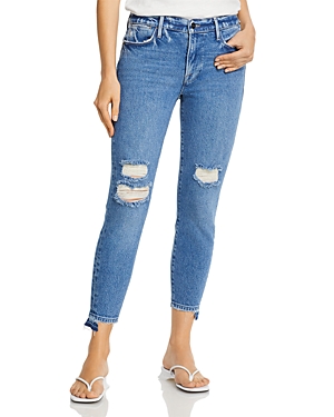 Frame Le High Skinny Cropped Jeans in Clarin Rips
