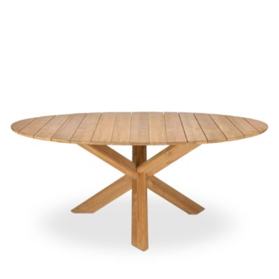 Teak Circle Outdoor Dining Table, Large - 64&amp;quot;