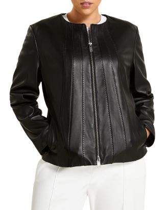 Marina Rinaldi Elettra Leather Jacket | Bloomingdale's