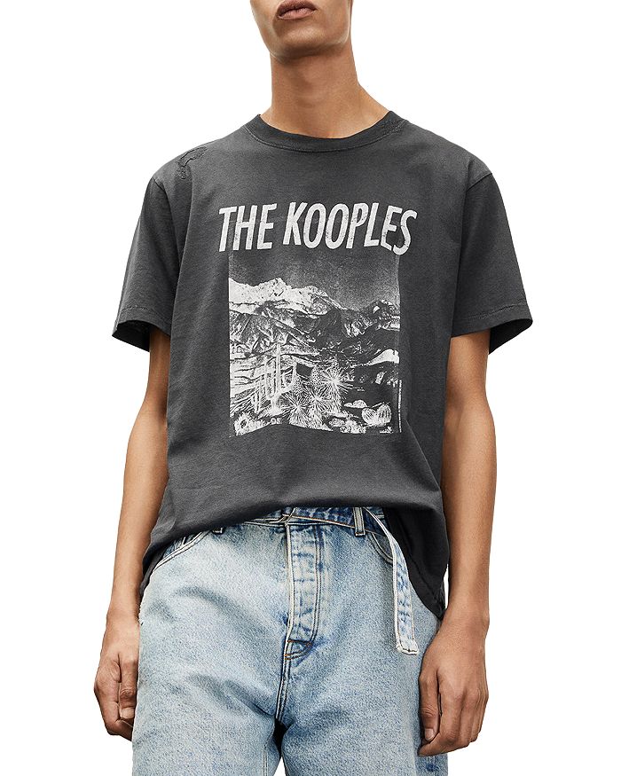 The Kooples Cotton Logo Graphic Tee In Black