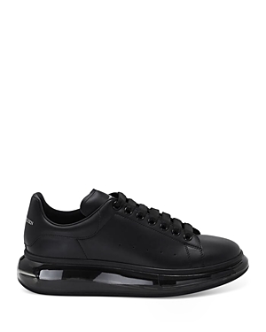 Alexander Mcqueen Men's Oversized Transparent Sole Sneakers In Black