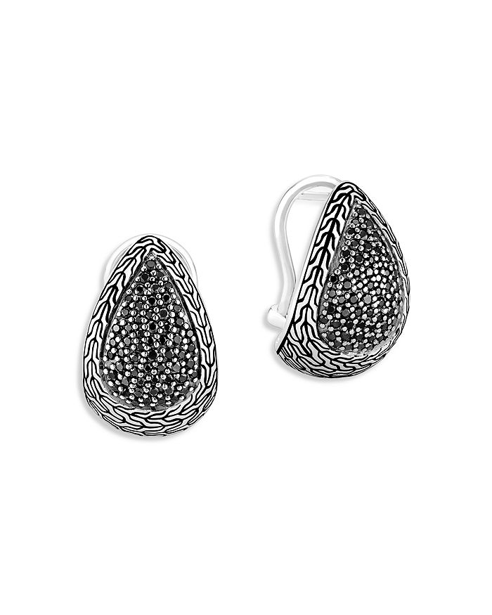 John Hardy Women's Classic Chain Sterling Silver, Black Sapphire & Black Spinel Buddha Belly Earrings In Black/silver