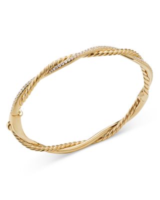 David Yurman 18K Yellow Gold Petite Infinity Bracelet with Diamonds