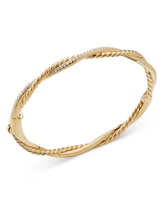 David Yurman 18K Yellow Gold Petite Infinity Bracelet with Diamonds ...