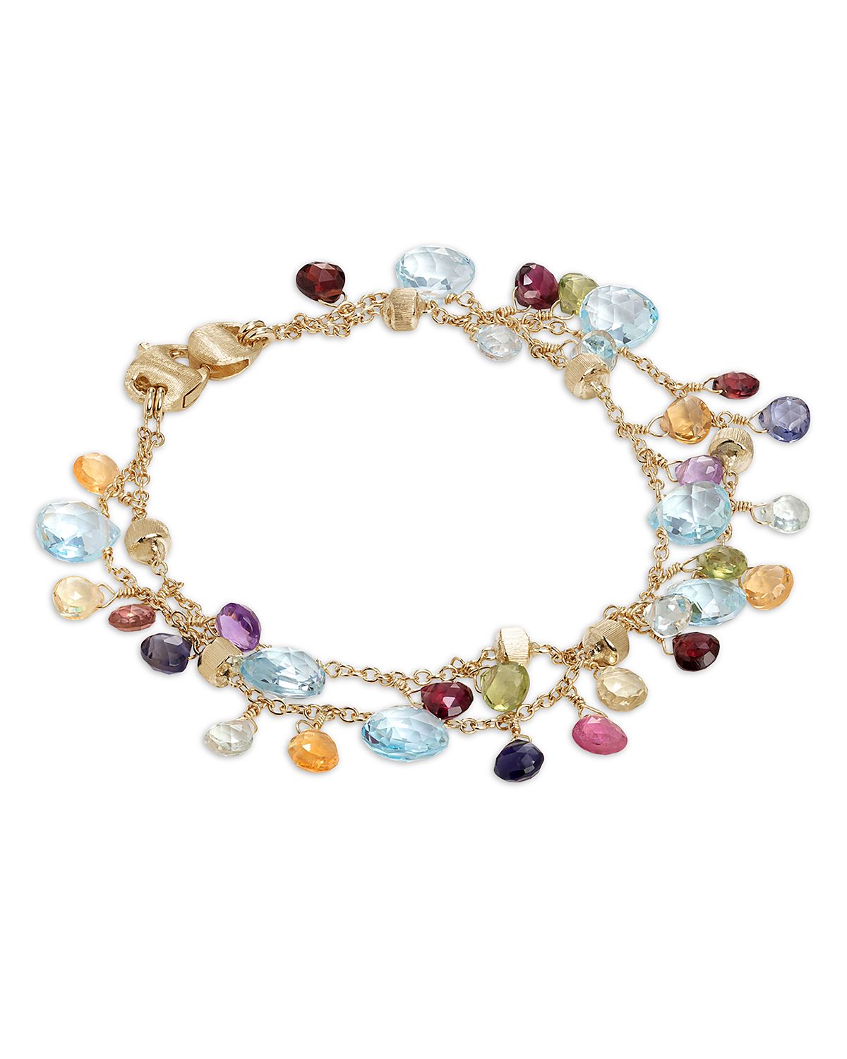 Marco Bicego 18K Yellow Gold Paradise Mixed Gemstone Two Strand Bracelet