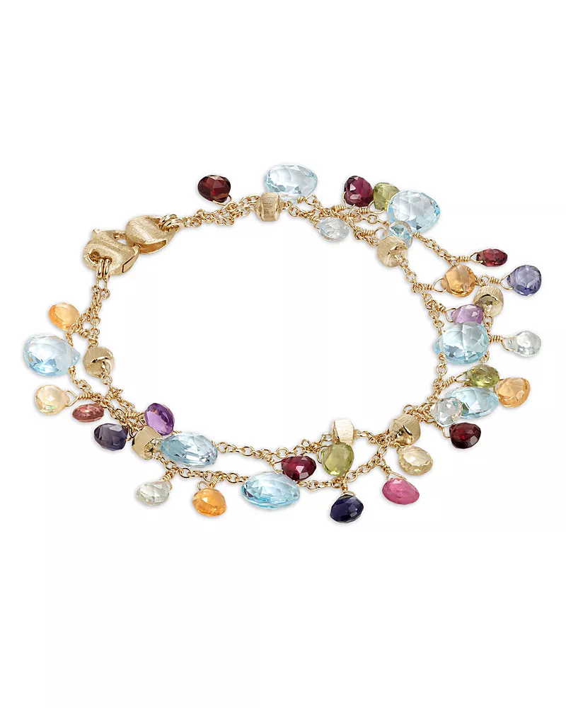 Marco Bicego 18K Yellow Gold Paradise Mixed Gemstone Two Strand Bracelet