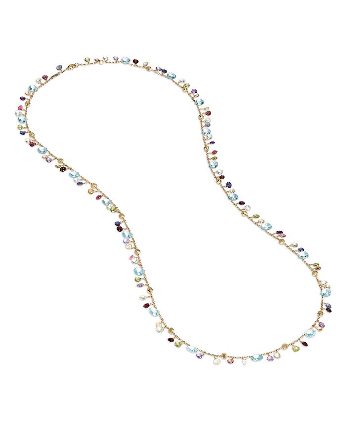 Shop Marco Bicego 18k Yellow Gold Paradise Mixed Gemstone Long Necklace, 36 In Multi