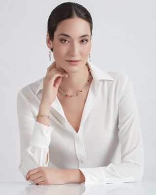 18K Yellow Gold Paradise Blue Topaz & Mixed Gemstone Bracelet