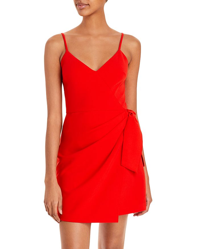 French Connection Whisper Side-tie Mini Dress In Flame