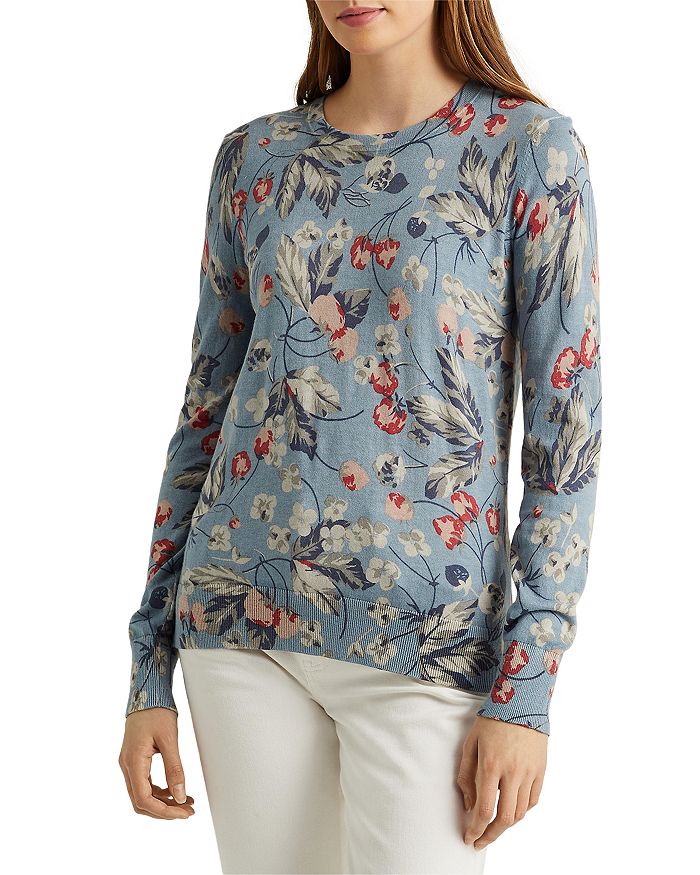 Ralph Lauren Floral Print Sweater | Bloomingdale's