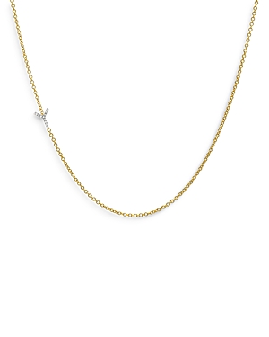 Zoe Lev 14k Yellow Gold Diamond Asymmetric Initial Necklace, 18 In V/gold