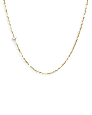 Zoe Lev 14k Yellow Gold Diamond Asymmetric Initial Necklace, 18 In Y/gold