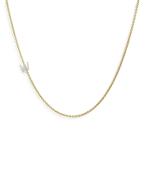 Zoe Lev 14k Yellow Gold Diamond Asymmetric Initial Necklace, 18 In W/gold