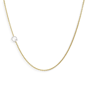 Zoe Lev 14k Yellow Gold Diamond Asymmetric Initial Necklace, 18 In Q/gold
