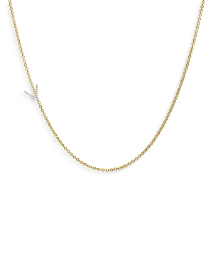 Shop Zoe Lev 14k Yellow Gold Diamond Asymmetric Initial Necklace, 18 In V/gold
