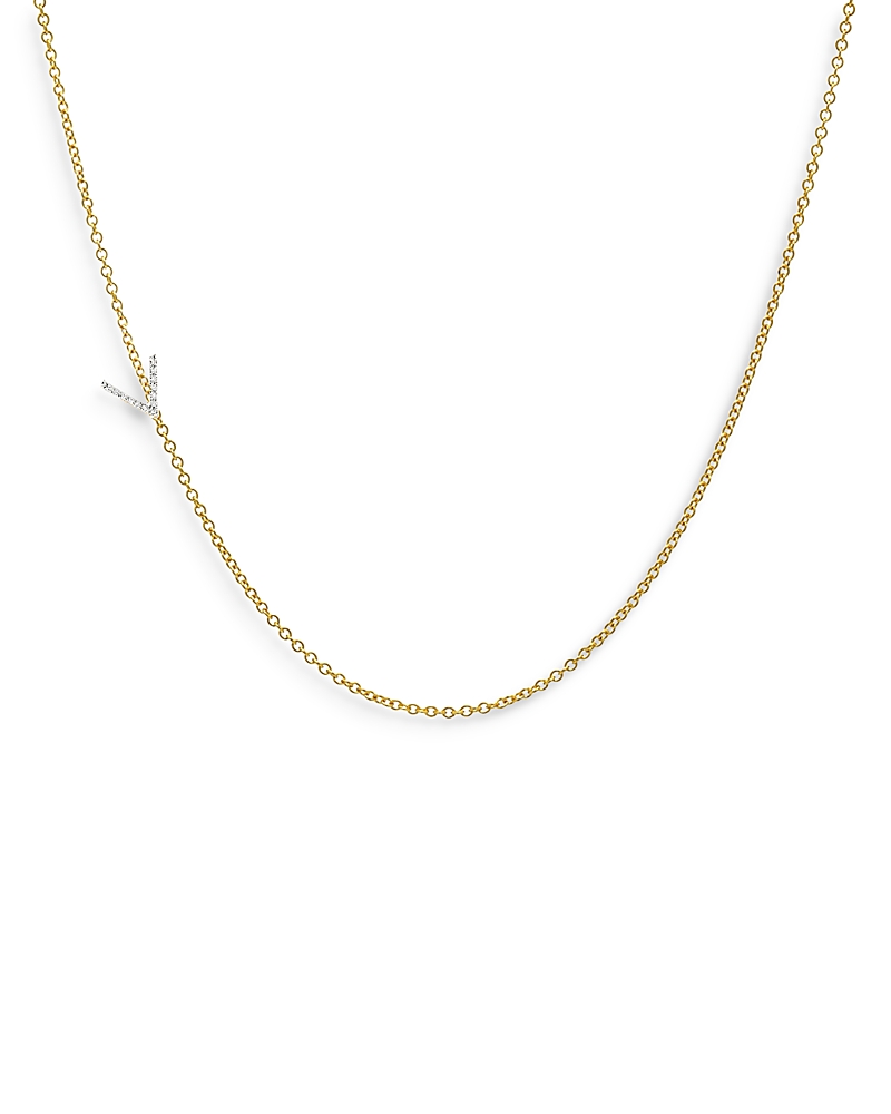 Zoe Lev 14k Yellow Gold Diamond Asymmetric Initial Necklace, 18 In Y/gold