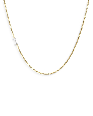 Zoe Lev 14k Yellow Gold Diamond Asymmetric Initial Necklace, 18 In I/gold