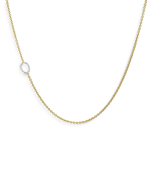 Zoe Lev 14k Yellow Gold Diamond Asymmetric Initial Necklace, 18 In O/gold