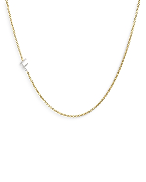 Zoe Lev 14k Yellow Gold Diamond Asymmetric Initial Necklace, 18 In F/gold