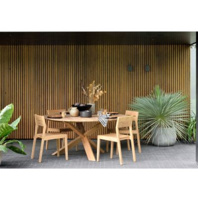 Teak Circle Outdoor Dining Table, Large - 64&amp;quot;