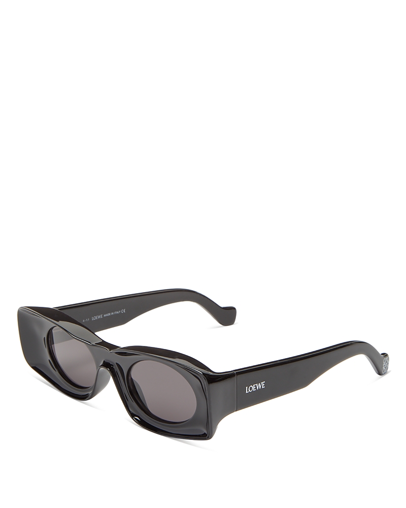 Loewe Paula's Ibiza Rectangle Sunglasses, 49mm In Black/gray Solid
