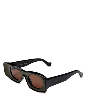 Loewe Paula's Ibiza Rectangle Sunglasses, 49mm In Black/brown Solid