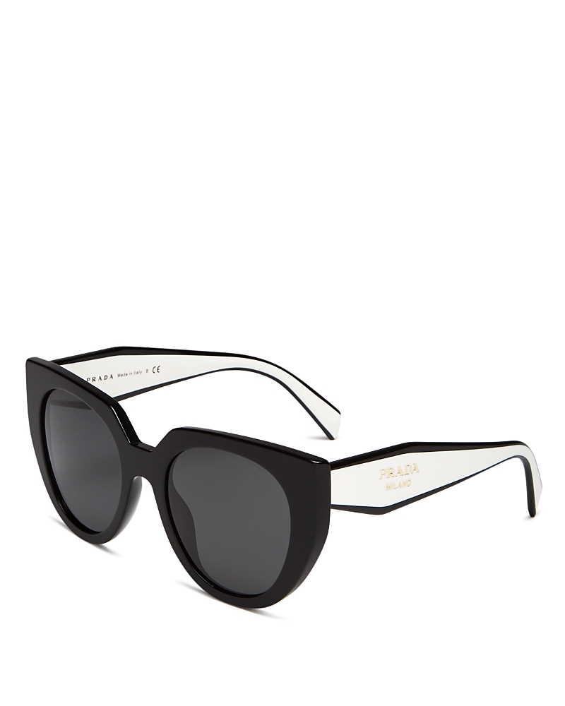 Prada Pr 14ws 09q5s0 52mm Womens Cat-eye Sunglasses In Black