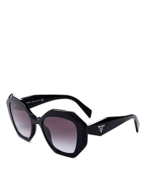 Shop Prada Symbole Geometric Sunglasses, 53mm In Black/gray