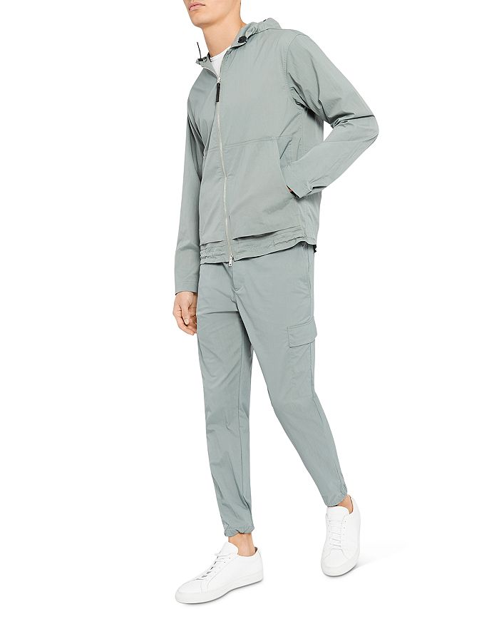 Theory Zaine Kelso Pique Slim Straight Pants In Steel Green
