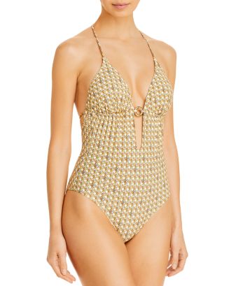 Tory Burch Printed Ring Detail One Piece Swimsuit | Bloomingdale's
