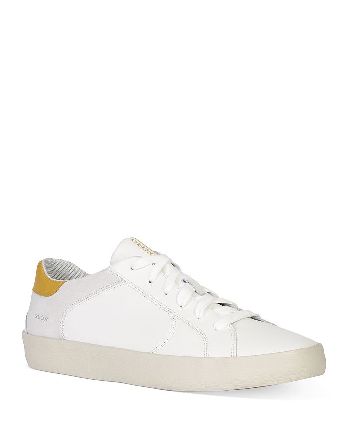 offentlig Rustik Array af Shop Geox Men's Warley Low Top Sneakers In White Yellow