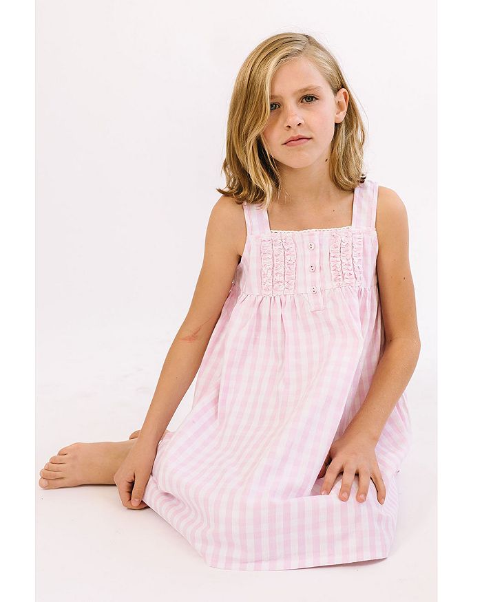 Shop Petite Plume Girls' Charlotte Gingham Nightgown - Baby, Little Kid, Big Kid In Pink