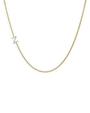 Zoe Lev 14k Yellow Gold Diamond Asymmetric Initial Necklace, 18 In Z/gold