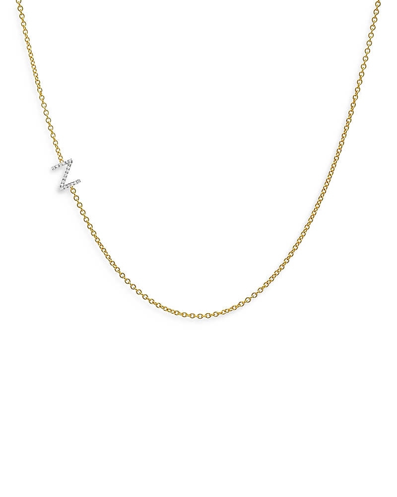 Zoe Lev 14k Yellow Gold Diamond Asymmetric Initial Necklace, 18 In Z/gold