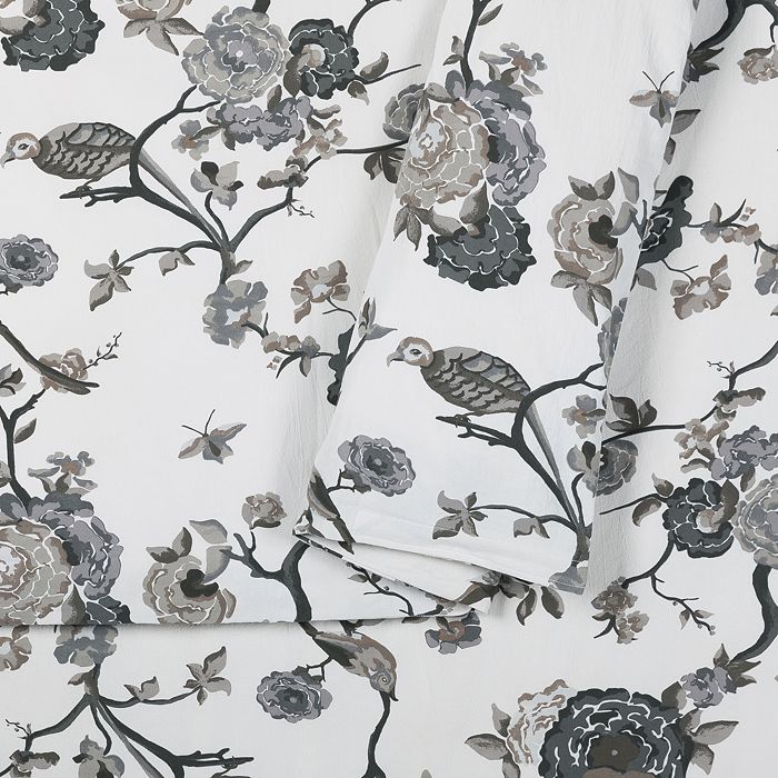 Shop Lemieux Et Cie Bird Floral Duvet Cover Set, Full/queen In Gray