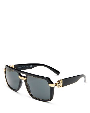 Versace Men’s Brow Bar Square Sunglasses, 58mm | Bloomingdale's