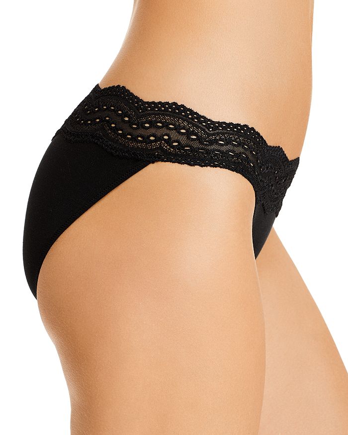 Cosabella Ceylon Lace Trim Low Rise Bikini In Black