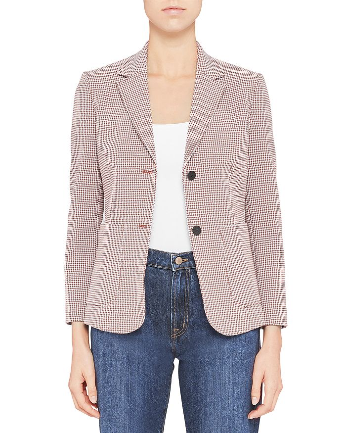 Theory Houndstooth Blazer In White Multi ModeSens