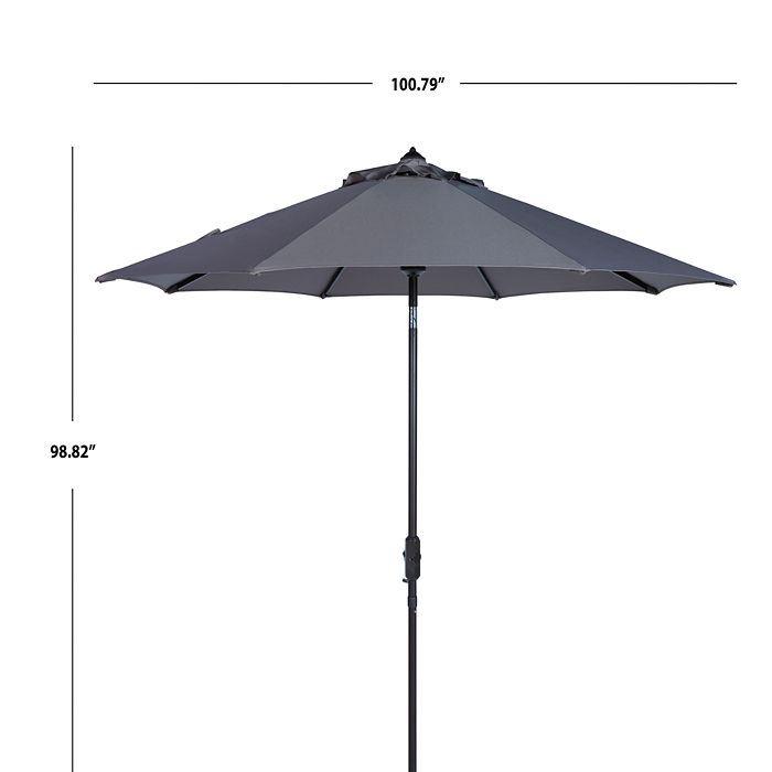 Shop Safavieh Ortega 9 Ft Crank Umbrella In Gray