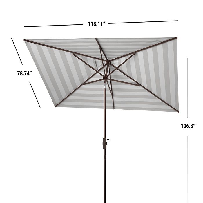 Shop Safavieh Iris Rectangle Umbrella In Gray/white