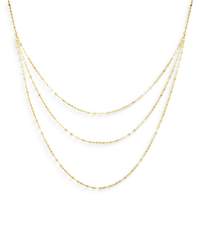 Milanesi And Co Made In Italy 14k Yellow Gold Triple Chain Statement Necklace, 18 - 100% Exclusive