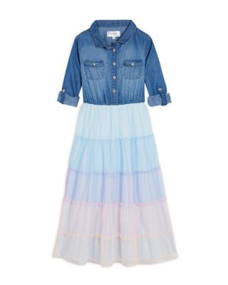 US Angels - Girls' Denim Bodice Dress - Little Kid