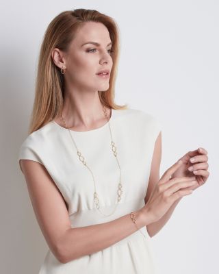 18K Yellow Gold Onde Diamond Drop Earrings