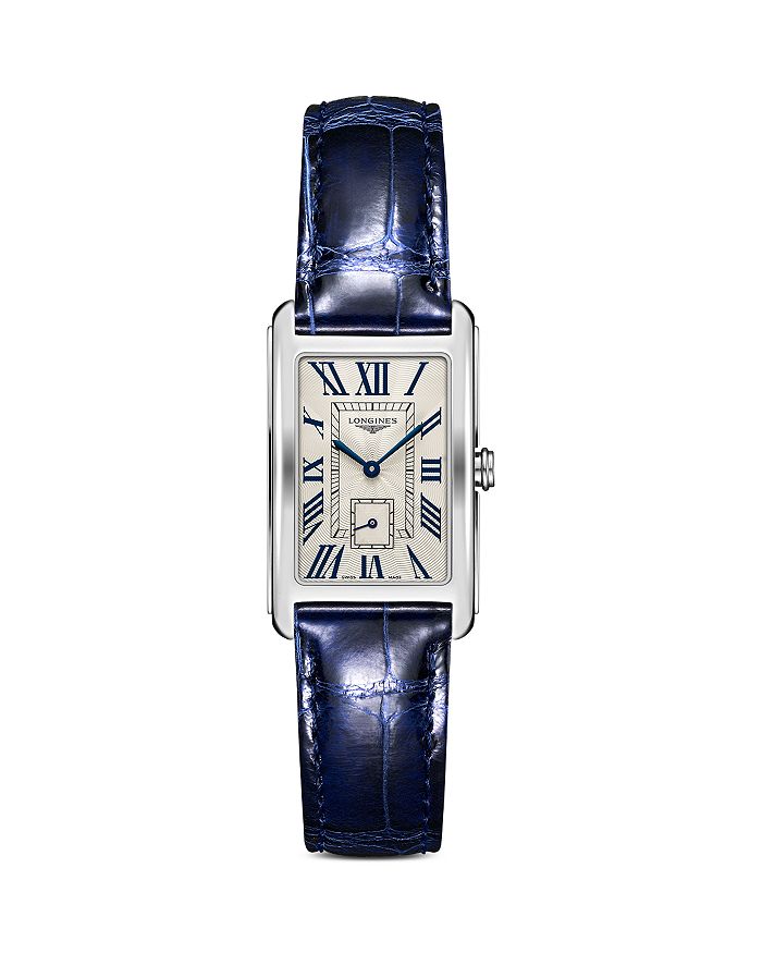 Longines Dolce Vita Watch, 23mm X 37mm In White/blue