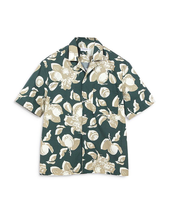 President's Rangi Over Lemon Print Relaxed Fit Camp Shirt | Bloomingdale's