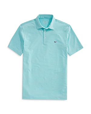 Vineyard Vines St. Jean Stripe Sankaty Regular Fit Polo Shirt In Poolside/sprout