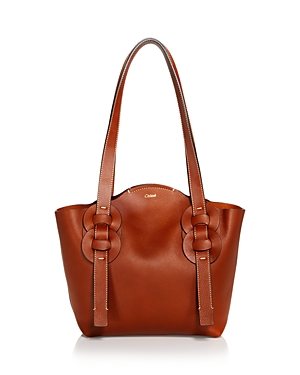 Chloé Darryl Small Leather Tote In Caramel