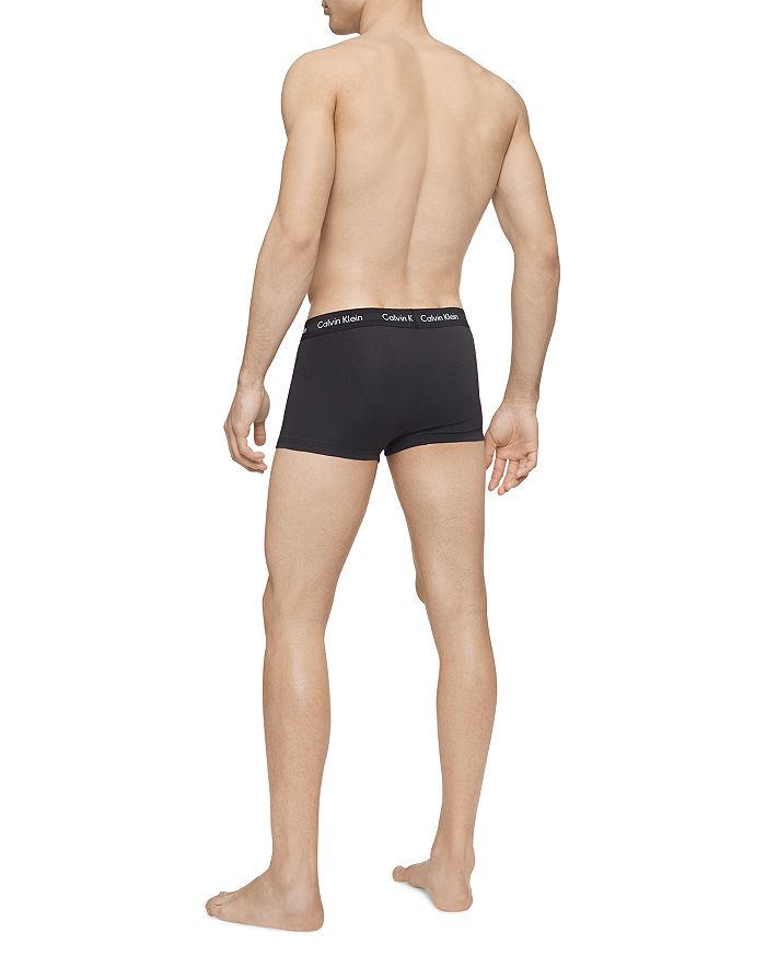 Shop Calvin Klein Cotton Stretch Moisture Wicking Low Rise Trunks, Pack Of 3 In Black